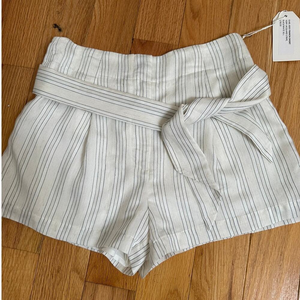 Blue Life Francia Shorts, Ivory w/blue stripe, size small